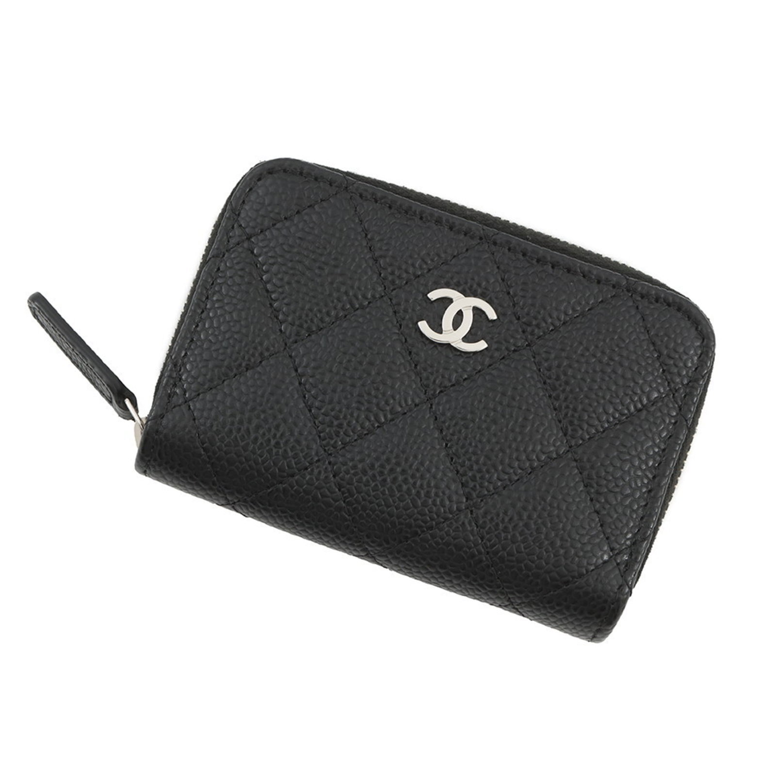 Chanel Coin Purse/Coin Case Grained Calfskin: Chanel Coin Purse/Coin Case Grained Calfskin This Chanel Coin Purse/Coin Case Grained Calfskin features a sleek design with a classic black finish. Made from high-quality grained calfskin, its durable