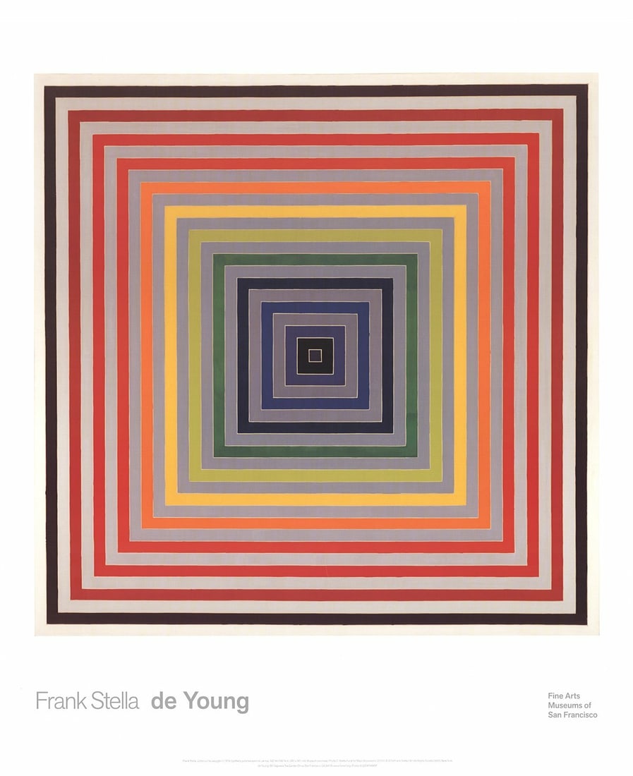 STELLAR LETTER ON BLIND II F 2014: STELLAR LETTER ON BLIND II F 2014 Stella Frank's Letter on the Blind II F 2014 is a striking modern/contemporary offset lithograph, measuring 23.25 x 23.25 inches within its 32 x 26 inch paper size. C