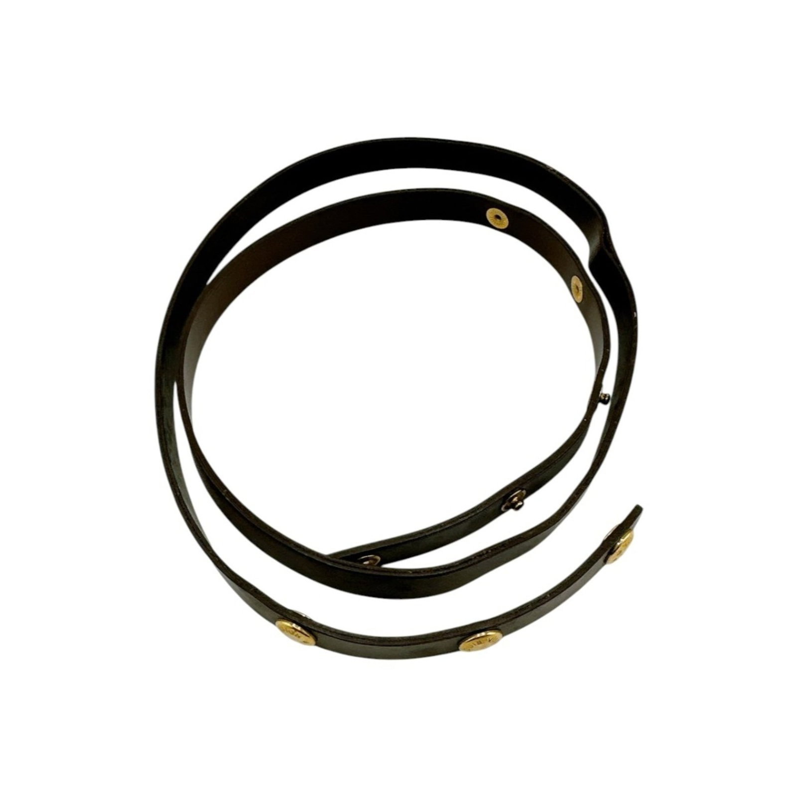 Louis Vuitton Strap Leather: Louis Vuitton Strap Leather Strap made from high-quality brown leather, bearing traces of usage and minor scratches. The strap measures 91.5cm in length and features a classic design. Used condition w