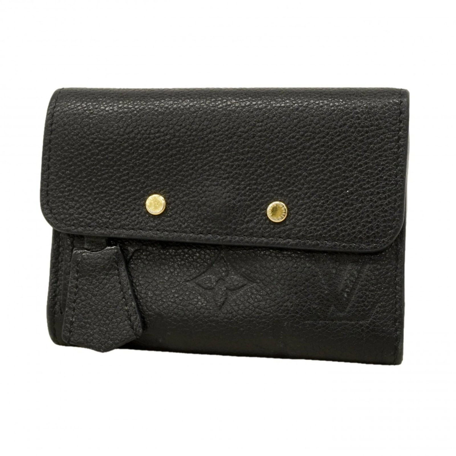 Louis Vuitton Wallet (Tri-Fold): Louis Vuitton Wallet (Tri-Fold) Used Louis Vuitton Tri-Fold Wallet in Noir. This wallet features the iconic LV design and has been worn, showing traces of usage with scratches and dirt. In good