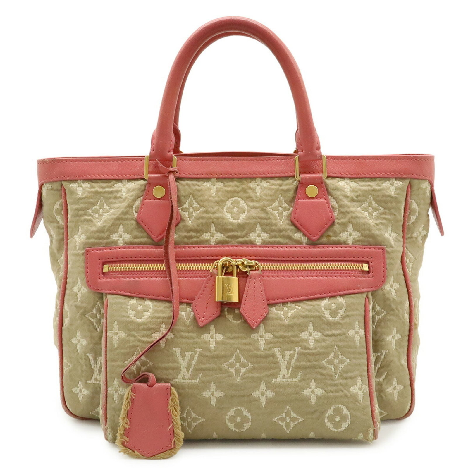 Louis Vuitton Handbag Tote Bag Canvas: Louis Vuitton Handbag Tote Bag Canvas This Louis Vuitton Handbag Tote Bag Canvas in Beige Rose and Rose Pink features a classic canvas design with a timeless aesthetic. With its 24cm x 12.5cm