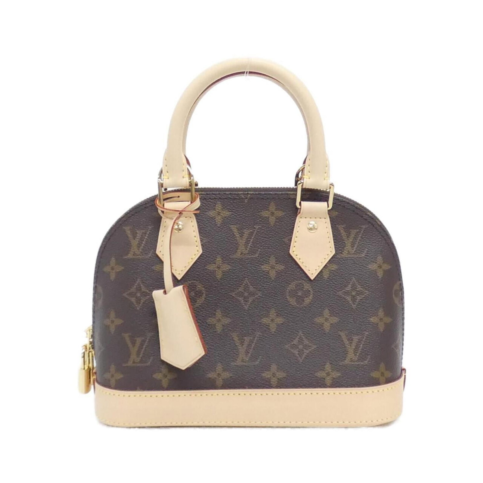 Louis Vuitton Handbag Coated Canvas: Louis Vuitton Handbag Coated Canvas This Louis Vuitton handbag features a coated canvas material in a classic Marron color, with gold hardware adding a touch of elegance. The bag measures 17cm x 23cm 
