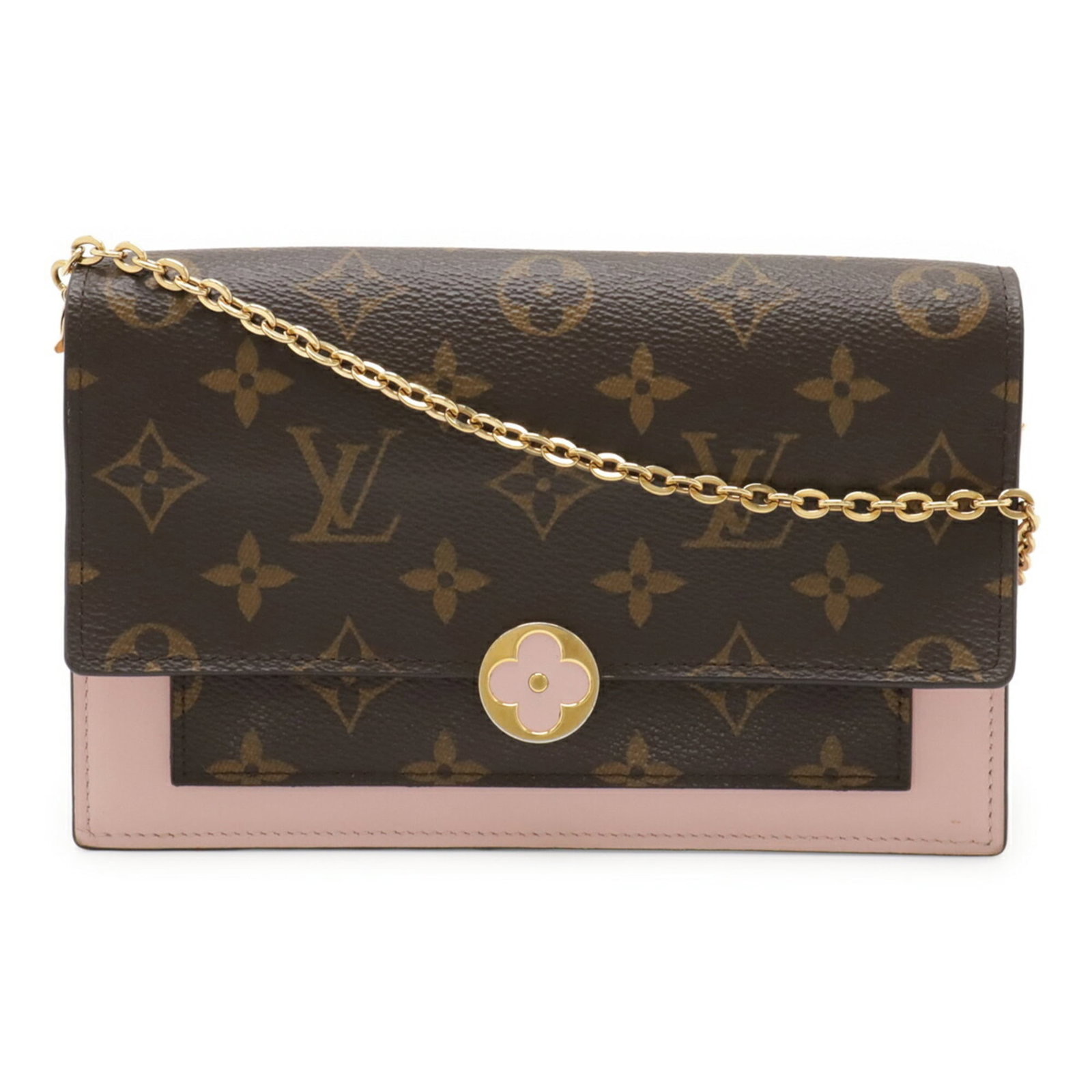Louis Vuitton Clutch Bag Shoulder Bag Monogram: Louis Vuitton Clutch Bag Shoulder Bag Monogram The Louis Vuitton Clutch Bag Shoulder Bag Monogram boasts its iconic monogram pattern in rose ballerine color. With a size of 12.5cm x 19.5cm, this shoul