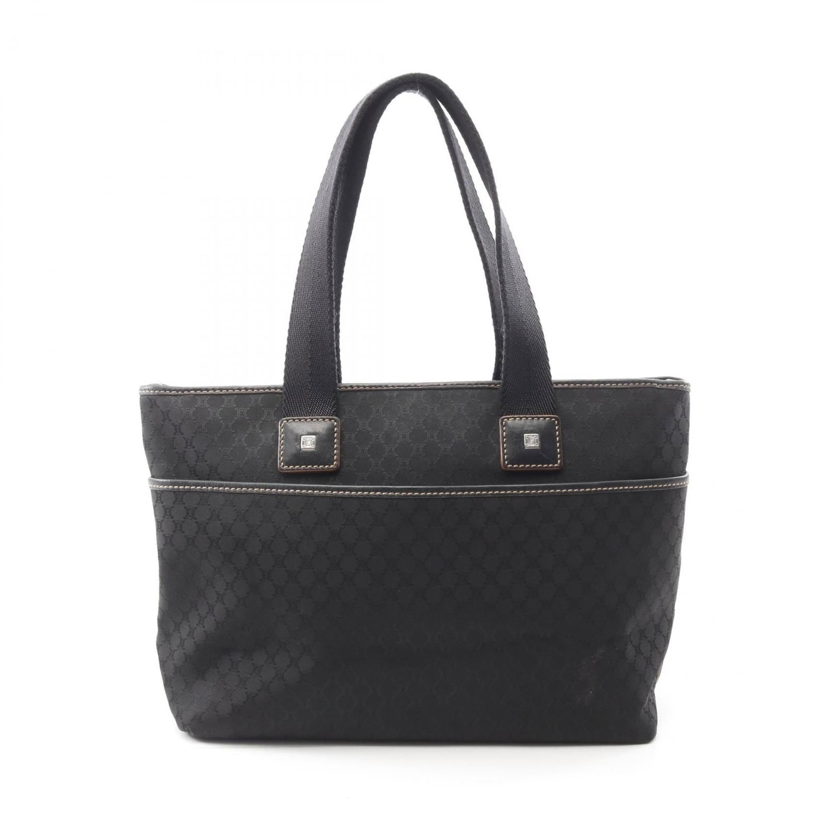 Celine Tote Bag Canvas Leather: Celine Tote Bag Canvas Leather Canvas and leather combine in this classic Celine tote bag, offering a timeless design with subtle signs of wear. The black color provides a versatile canvas for daily u