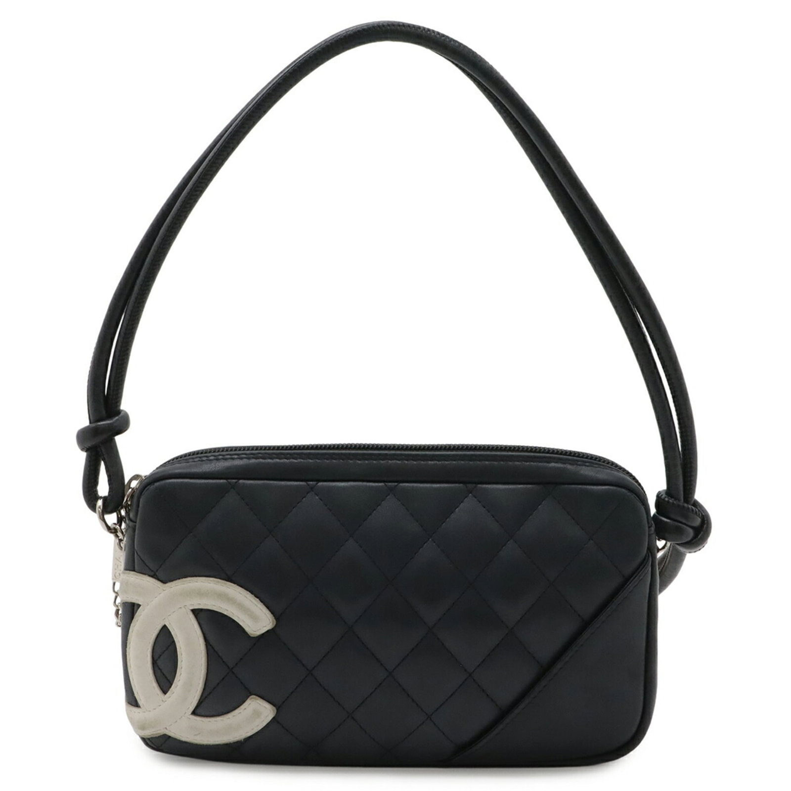 Chanel Handbag Shoulder Bag: Chanel Handbag Shoulder Bag This sleek Chanel shoulder bag boasts a timeless design in black, with clean lines and classic proportions. Measuring 12.5cm x 21.5cm x 3cm, its compact size makes it