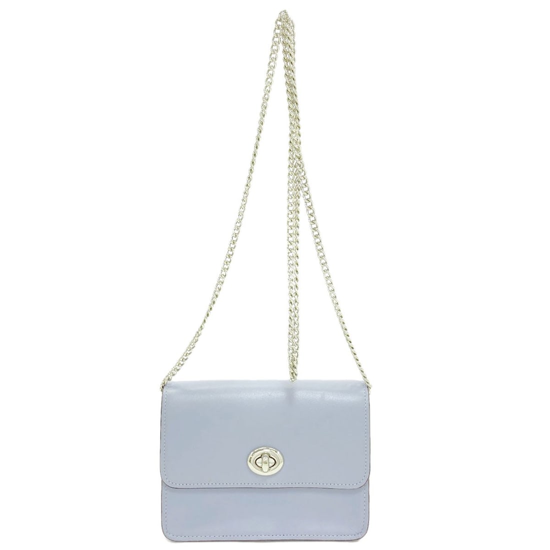 ChainShoulder Leather Bag F31384 Coach: ChainShoulder Leather Bag F31384 Coach ChainShoulder Leather Bag F31384 Coach - This blue leather shoulder bag features a classic ChainShoulder design, adding an edgy touch to its timeless style. The 