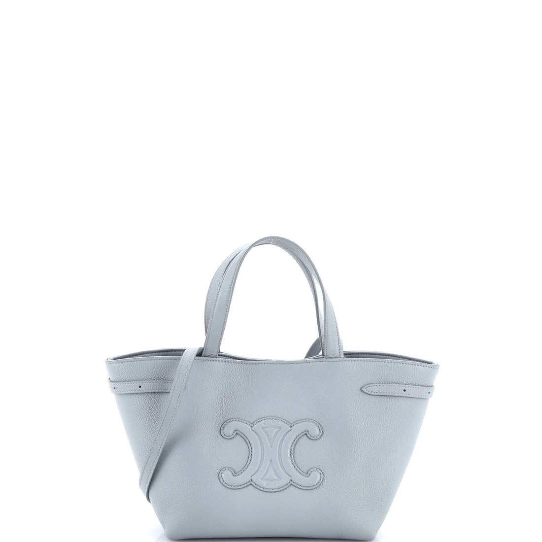 Celine Cabas Mini: Celine Cabas Mini The Celine Cabas Mini boasts a sleek, blue leather exterior with aged gold hardware, adding an air of sophistication to any outfit. Measuring just 7" tall and 8" wide, this compact t