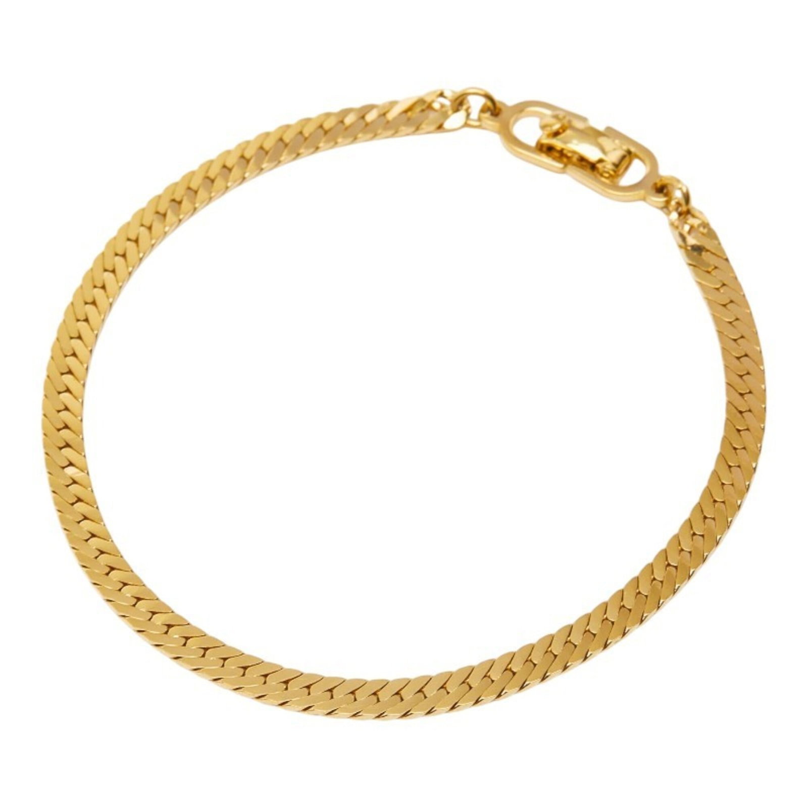 Christian Dior Charm Bracelet: Christian Dior Charm Bracelet The Christian Dior charm bracelet boasts a classic gold design with subtle signs of wear. With its 17.5cm length and 4mm width, this elegant piece adds a touch of sophist