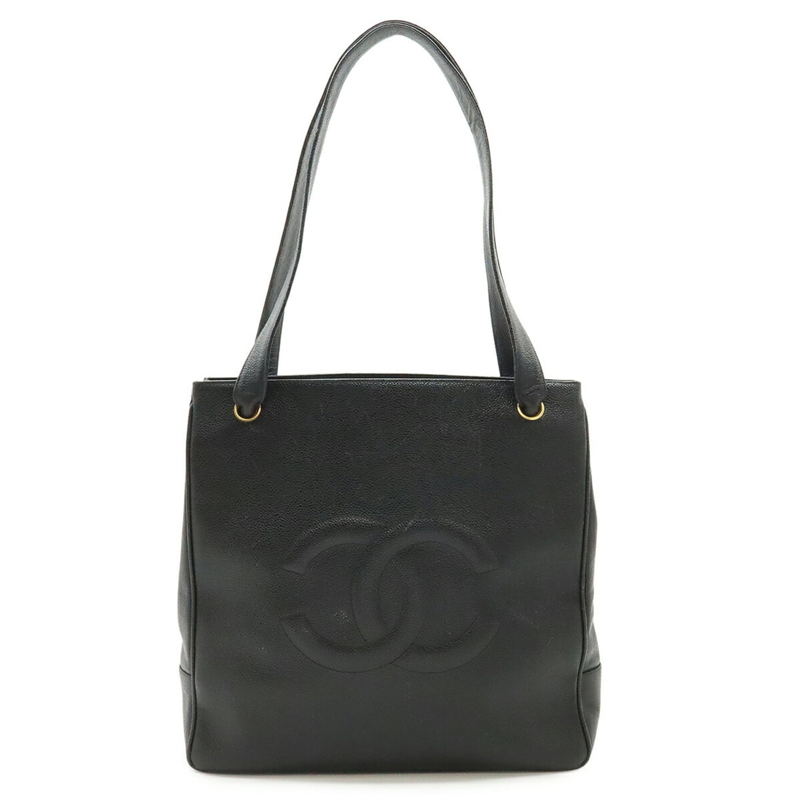 Chanel Shoulder Bag Tote Bag Grained Calfskin: Chanel Shoulder Bag Tote Bag Grained Calfskin Grained Calfskin Chanel Shoulder Bag Tote in Black. This pre-owned shoulder bag tote features high-quality grained calfskin material and has a classic des