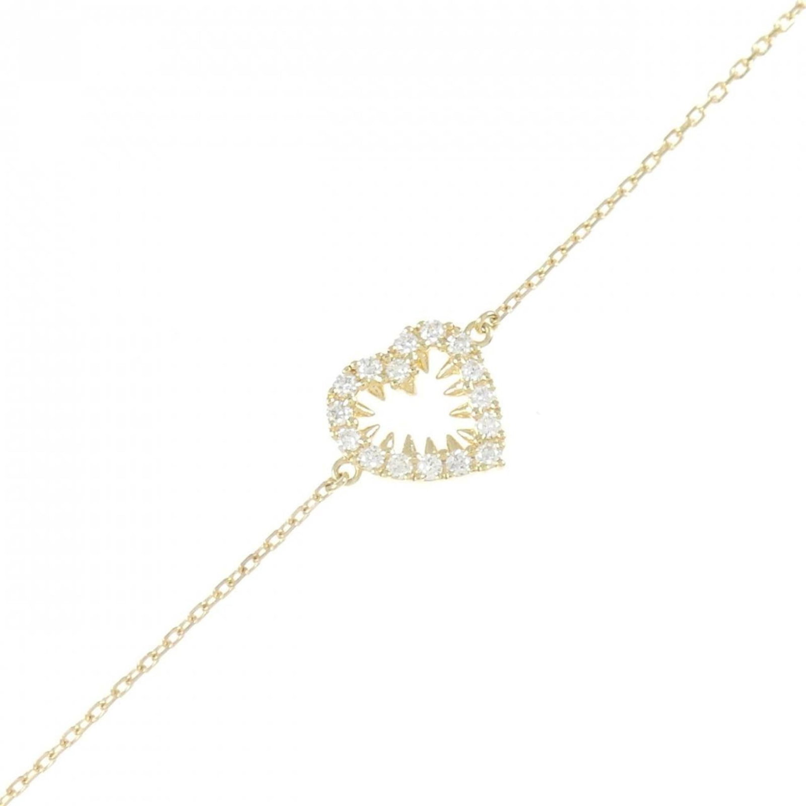 Tasaki Charm Bracelet Yellow Gold (18K): Tasaki Charm Bracelet Yellow Gold (18K) Yellow gold charm bracelet with a 0.12ct diamond, measuring 17cm in length and weighing 1.5g, features a few traces of usage and minor scratches. The 18K yellow