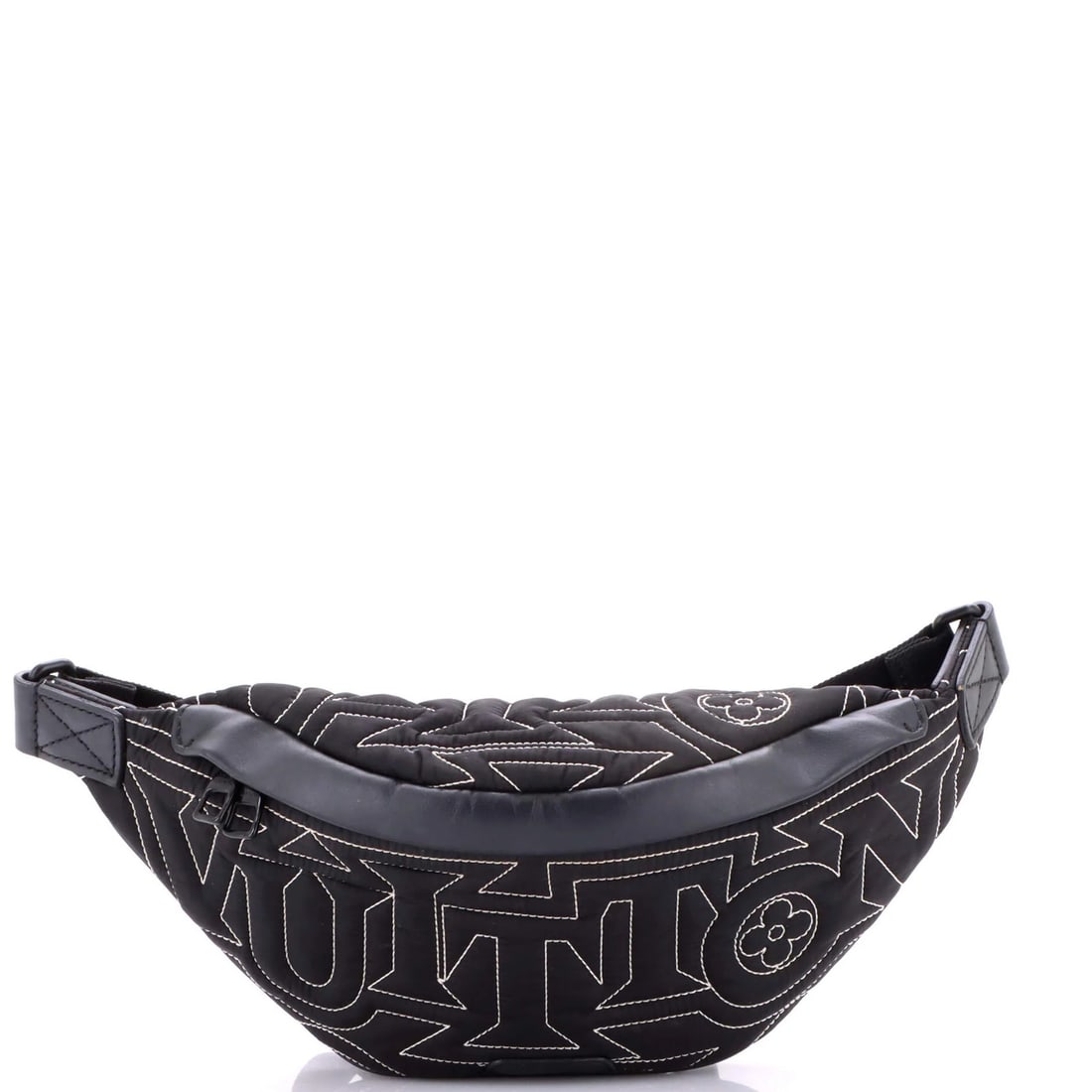 Limited edition snow capsule monogram embroidered bumbag discovery: Limited edition snow capsule monogram embroidered bumbag discovery This limited edition Louis Vuitton Discovery Bumbag Snow Capsule Embroidered Monogram features a striking black nylon exterior with e