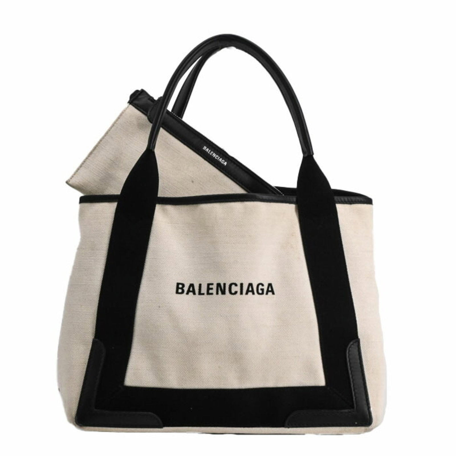 Balenciaga Handbag Tote Bag Canvas: Balenciaga Handbag Tote Bag Canvas Canvas Balenciaga Tote Bag in Black and White. This used canvas tote bag features a classic design with a black and white color scheme, measuring 22cm x 29cm x 15cm.