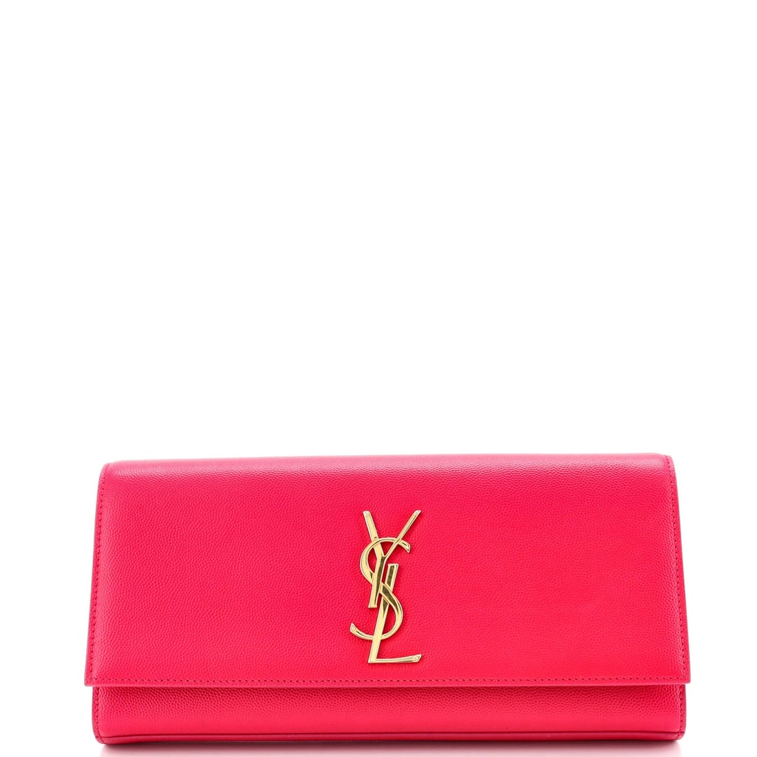 Laurel Classic Monogram Leather Saint Long Clutch: Laurel Classic Monogram Leather Saint Long Clutch Pink leather exterior with classic monogram design, this long clutch features a structured shape and aged gold hardware. The interior is lined in blac