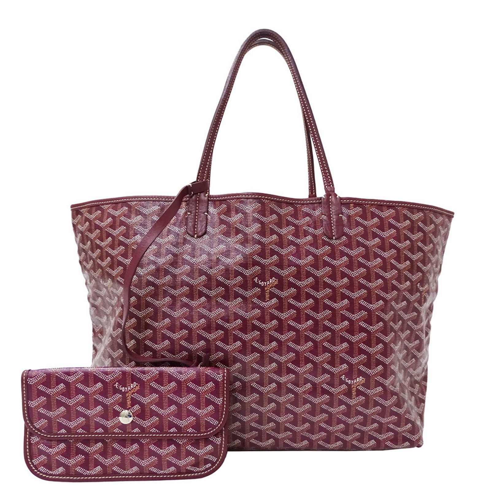 Goyard Handbag Pouch Tote Bag Coated Canvas: Goyard Handbag Pouch Tote Bag Coated Canvas The Goyard Handbag Pouch Tote Bag Coated Canvas is a stylish and functional accessory with its classic Bordeaux color and durable coated canvas material. Me