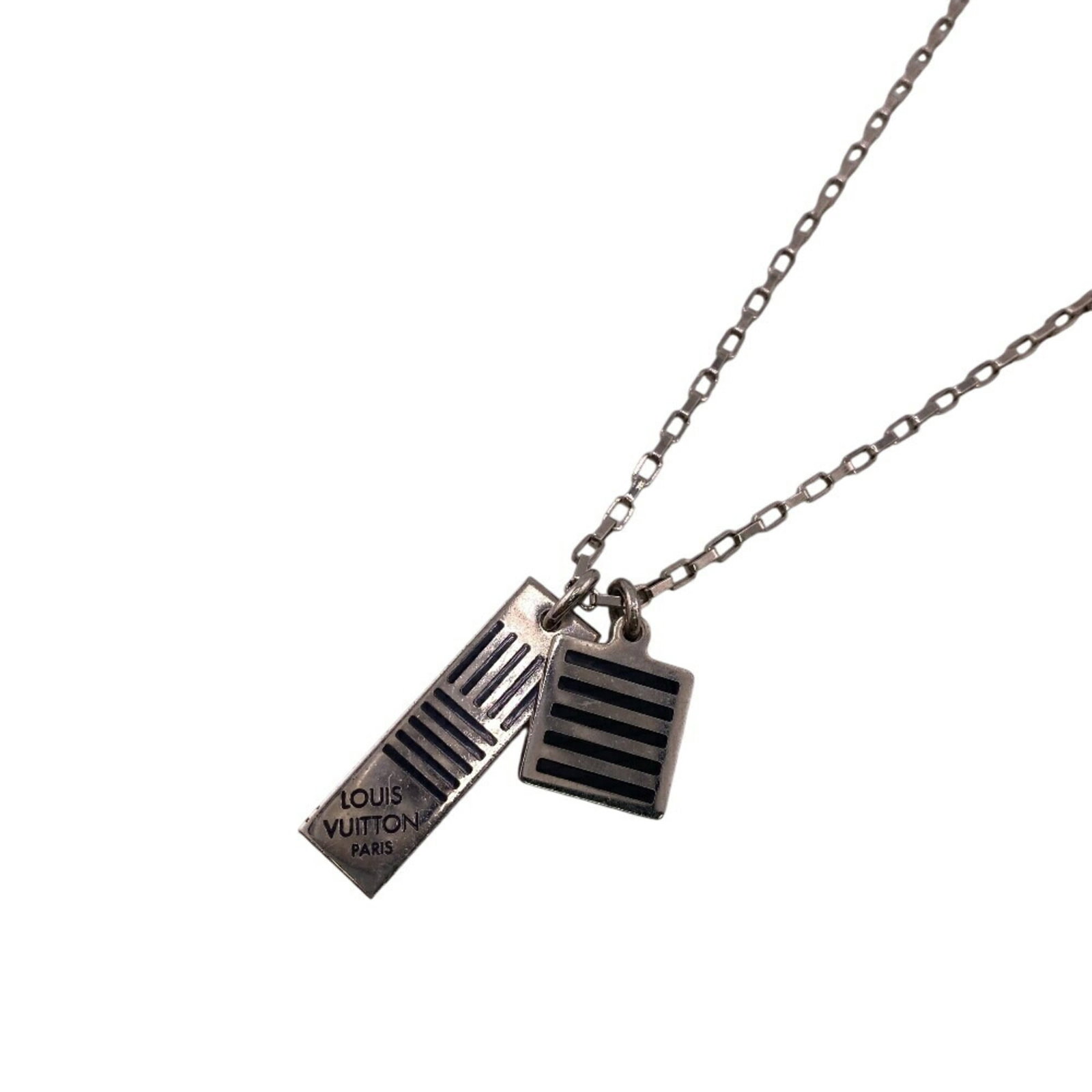 Louis Vuitton M62490 Collier Damier Colors Necklace Chain Silver Women'S (1 of 8)