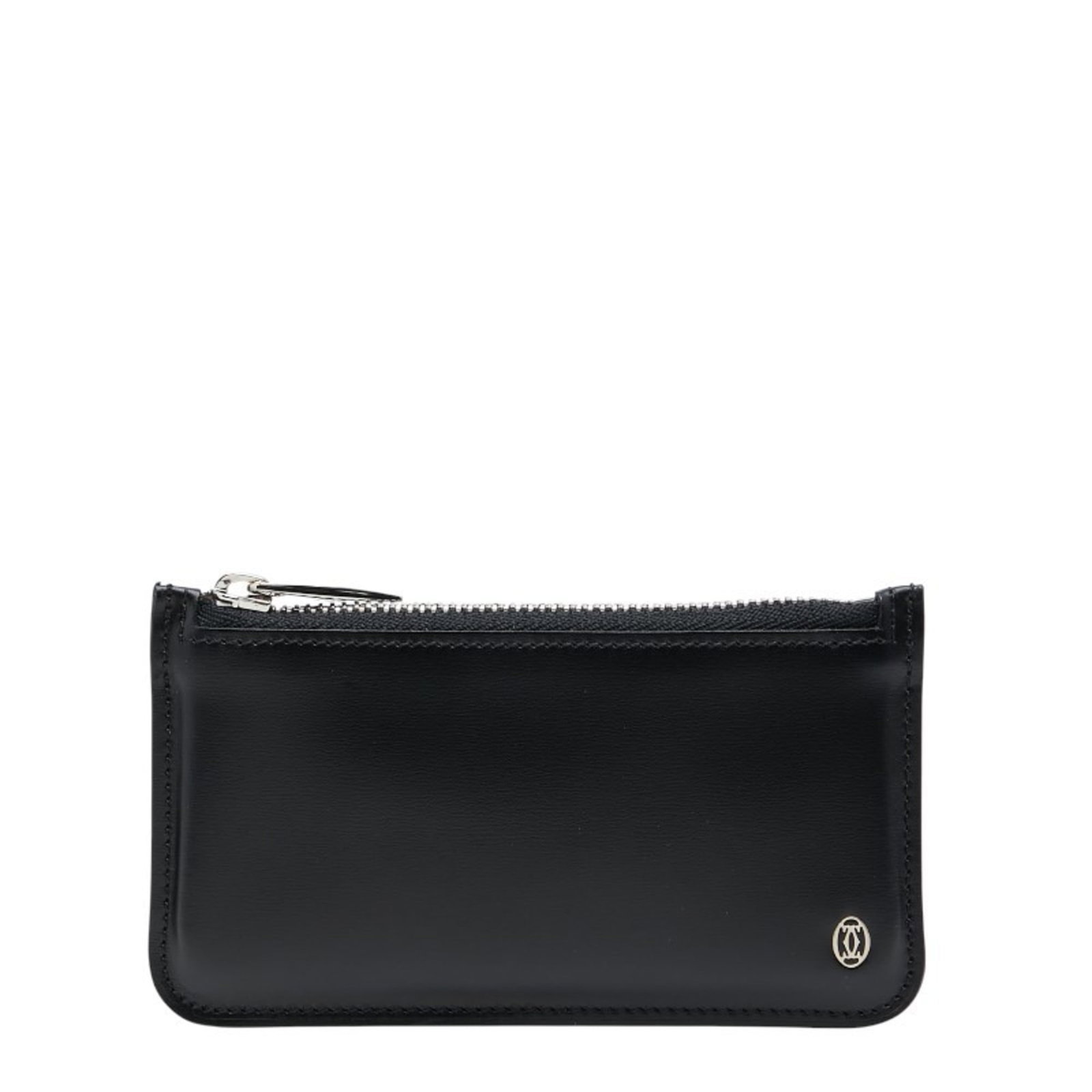 Cartier Coin Purse/Coin Case Leather: Cartier Coin Purse/Coin Case Leather Cartier Coin Purse/Coin Case Leather is a sleek and sophisticated accessory. Made from high-quality black leather, this coin purse features a classic design with c