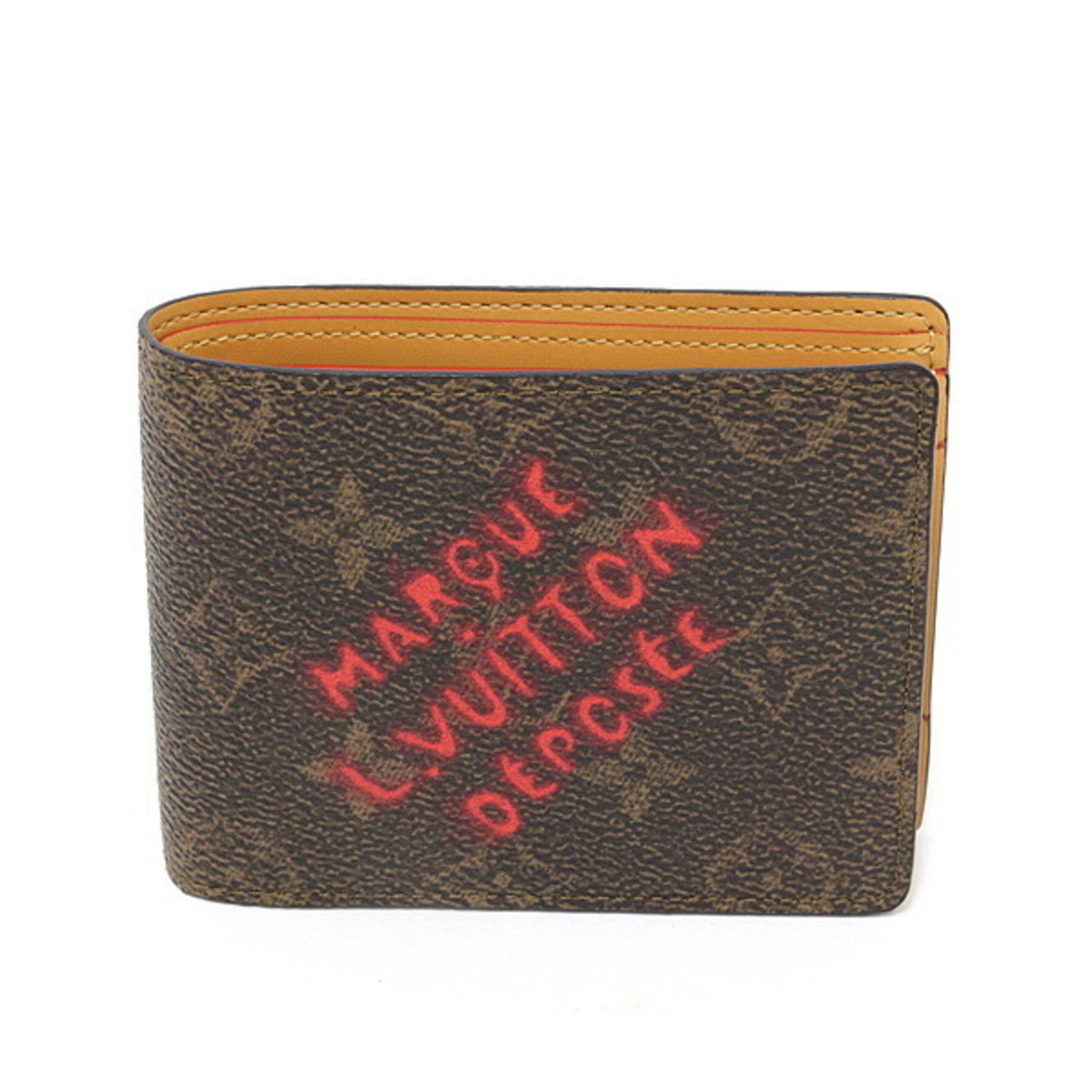 Louis Vuitton Wallet (Bi-Fold) Monogram: Louis Vuitton Wallet (Bi-Fold) Monogram Bi-fold wallet from Louis Vuitton features the iconic monogram pattern in brown. Made with high-quality materials, this wallet measures 9cm x 11.8cm x 2.8cm and