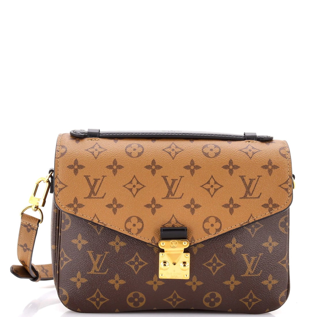 Metis Reverse Monogram Pochette Canvas Louis Vuitton: Metis Reverse Monogram Pochette Canvas Louis Vuitton The Louis Vuitton Metis Reverse Monogram Pochette Canvas is a stylish cross-body bag with a classic design. With its brown canvas exterior and gold