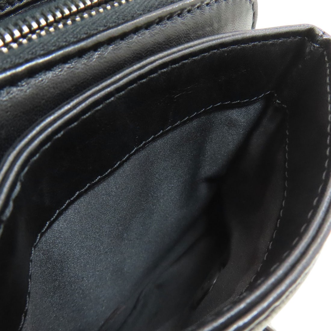 Chainshoulder silver lambskin bag - 12