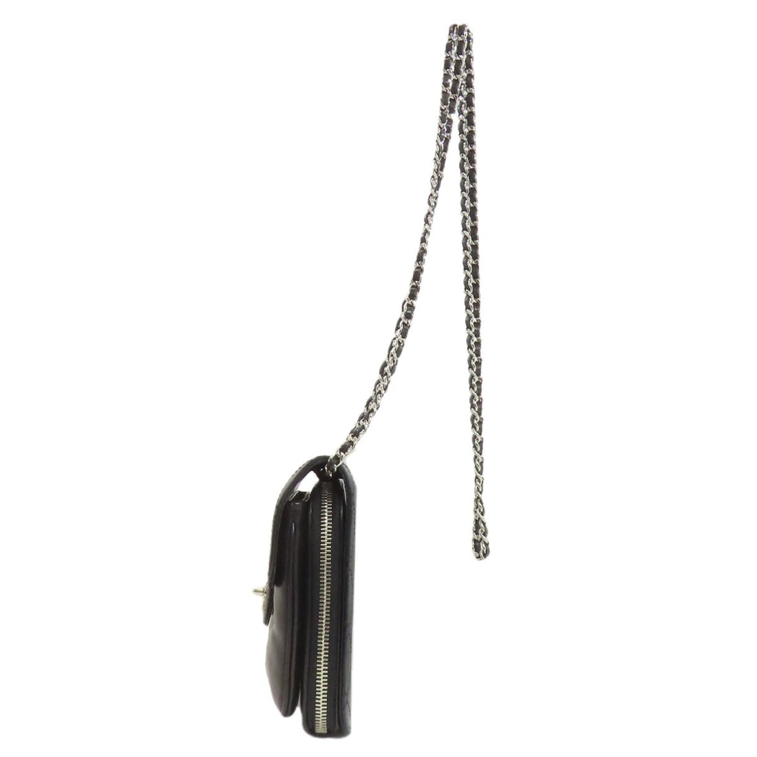 Chainshoulder silver lambskin bag - 3