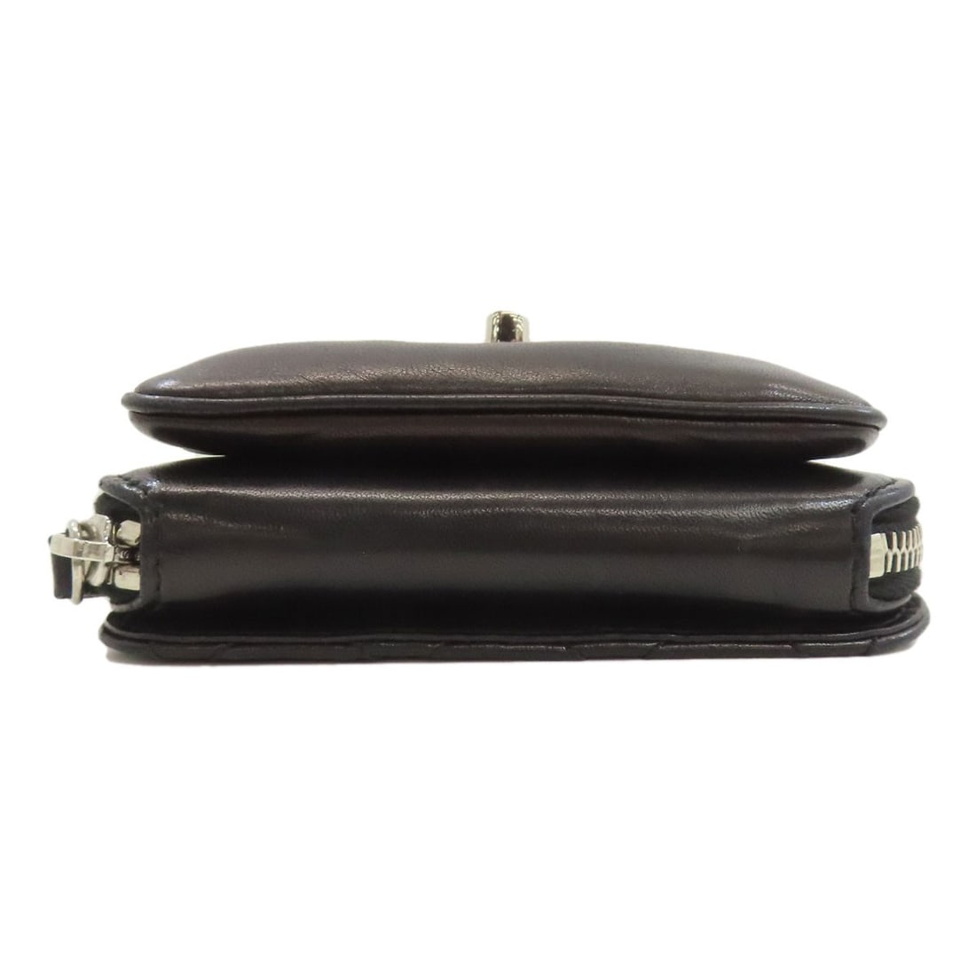 Chainshoulder silver lambskin bag - 4