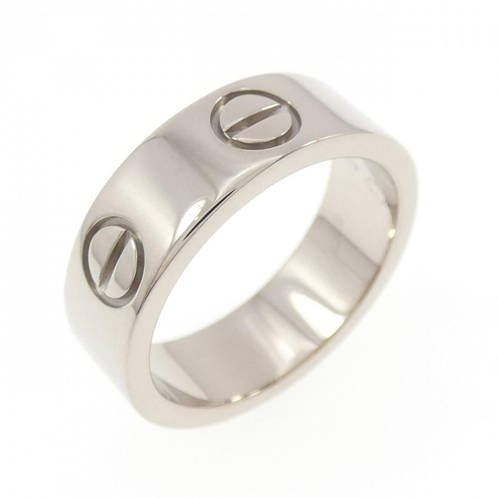 Cartier Band Ring White Gold (18K): Cartier Band Ring White Gold (18K) Cartier Band Ring White Gold (18K) is a pre-owned women's band ring made from high-quality white gold. The ring features a few traces of usage, with some minor scrat