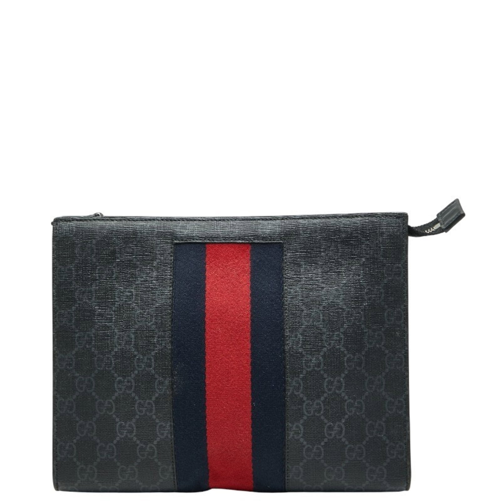 Gucci Clutch Bag Pvc Leather: Gucci Clutch Bag Pvc Leather This Gucci clutch bag features a striking combination of Pvc and leather materials in black with multi-color accents. With its sleek design and compact size, it's perfect 