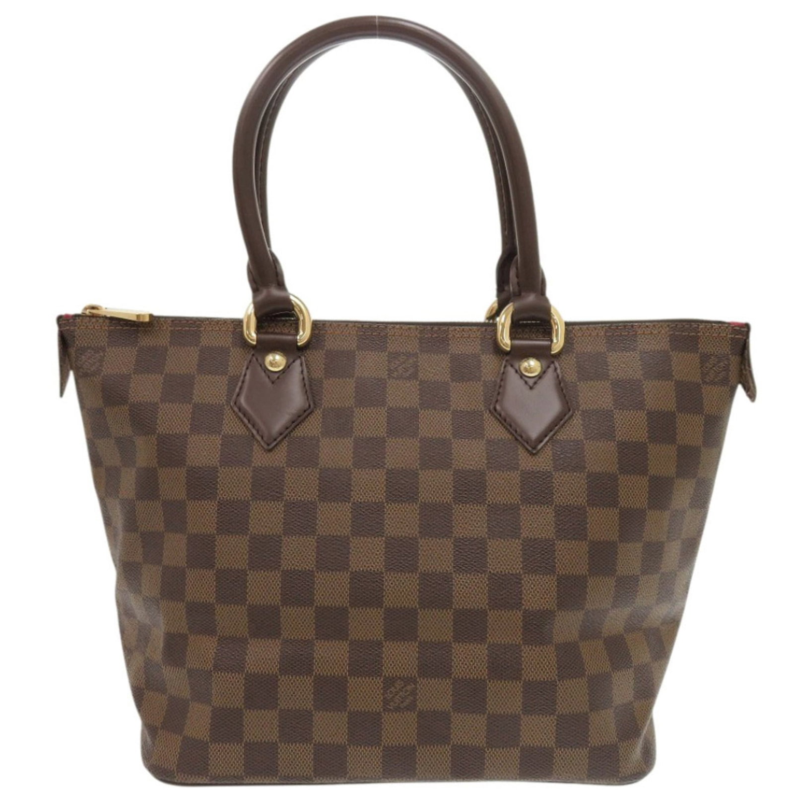 Louis Vuitton Tote Bag Damier Canvas: Louis Vuitton Tote Bag Damier Canvas Damier Canvas tote bag from Louis Vuitton features a classic brown Damier print. The bag has some signs of usage, including scratches and dirt, but remains in good