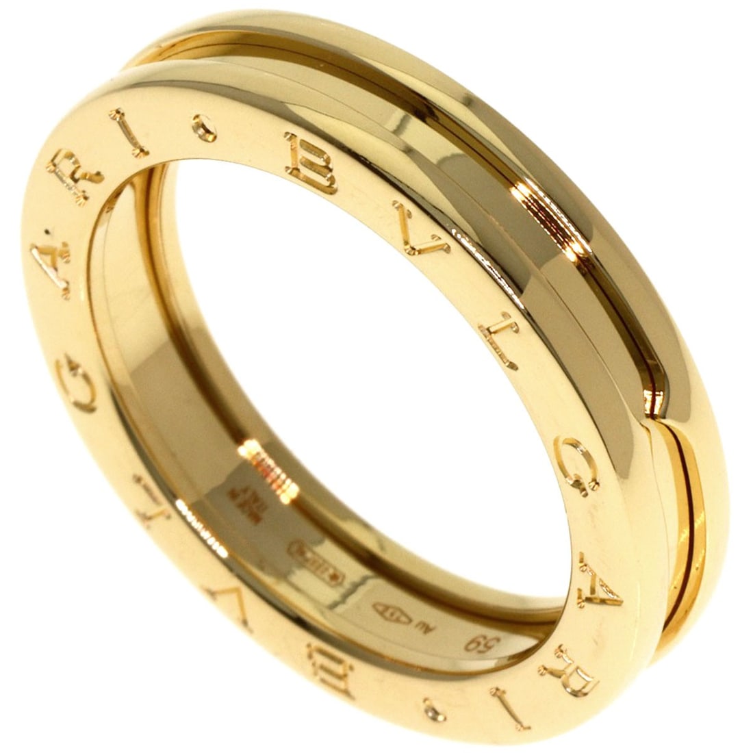Bulgari Zero1 Ring K18 Yellow Gold: Bulgari Zero1 Ring K18 Yellow Gold K18 Yellow Gold Bulgari Zero1 Ring - A sleek and sophisticated ring featuring K18 yellow gold metal. This piece boasts exceptional purity with its high gold content,