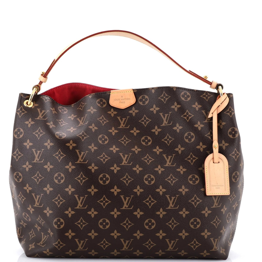 Monogram Canvas Handbag MM Louis Vuitton Graceful: Monogram Canvas Handbag MM Louis Vuitton Graceful Canvas handbag with Louis Vuitton's iconic monogram pattern in brown. This MM-sized Graceful Handbag features a scuffed exterior and minor wear on han