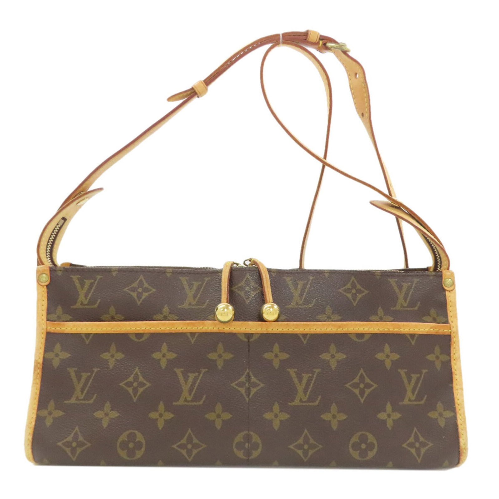 Louis Vuitton Shoulder Bag Monogram: Louis Vuitton Shoulder Bag Monogram Brown Monogram Louis Vuitton Shoulder Bag with Traces of Usage. This pre-owned shoulder bag features the iconic monogram pattern and has a size of 12cm x 31cm x 13c