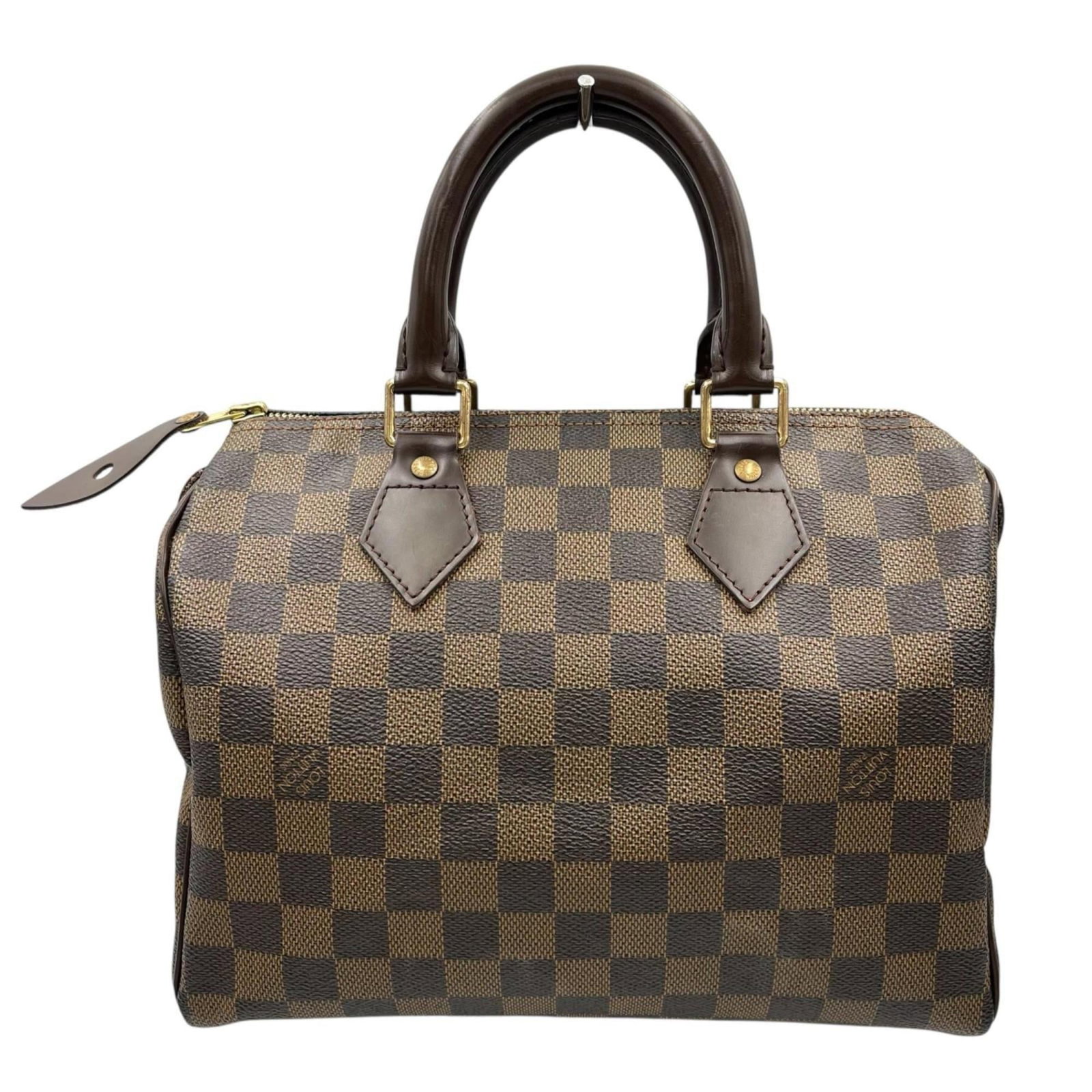 Louis Vuitton Handbag Damier Canvas: Louis Vuitton Handbag Damier Canvas Damier canvas pattern adds visual interest to this brown Louis Vuitton handbag. Measuring 18.5cm x 25.5cm x 14.5cm, it features traces of usage and minor damages