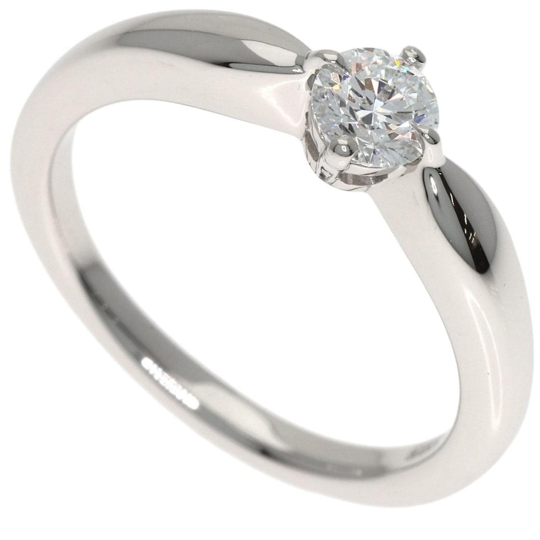 Bvlgari Diamond Ring Platinum Diamonds: Bvlgari Diamond Ring Platinum Diamonds Platinum diamonds shine in this Bvlgari ring, set in high-quality PT950 metal. The main stone is a diamond, and the ring size is 4.5(US). This luxurious piece