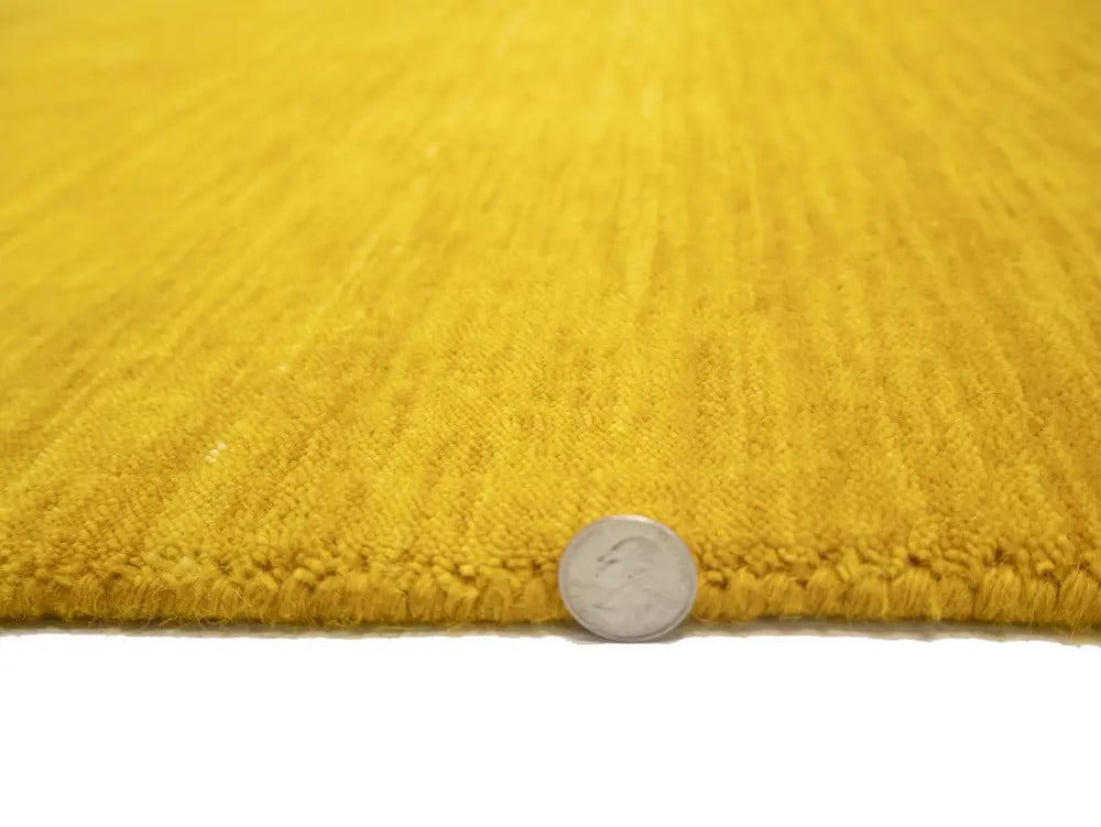 Solid Design Oval Hand Loomed Wool Rug - 10