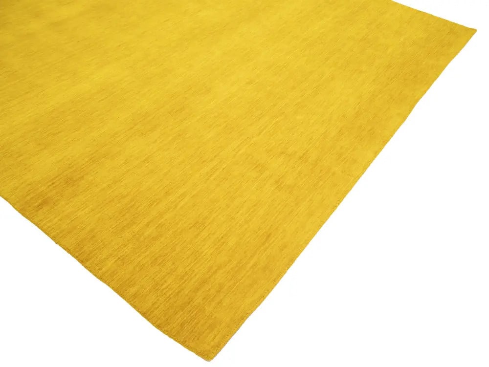 Solid Design Oval Hand Loomed Wool Rug - 12