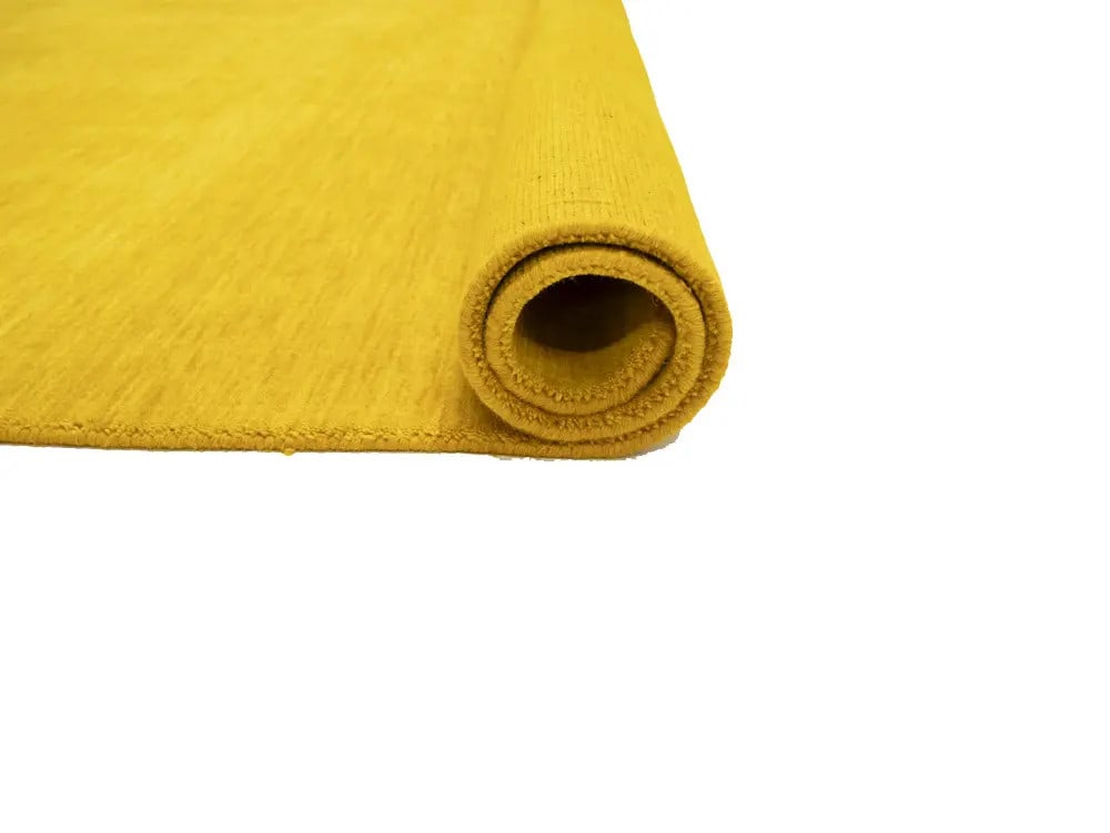 Solid Design Oval Hand Loomed Wool Rug - 13