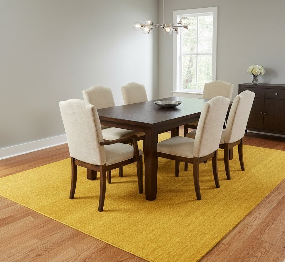 Solid Design Oval Hand Loomed Wool Rug - 2