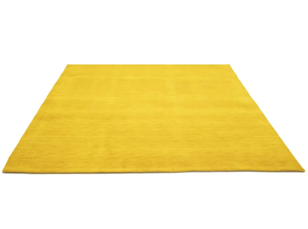 Solid Design Oval Hand Loomed Wool Rug - 6