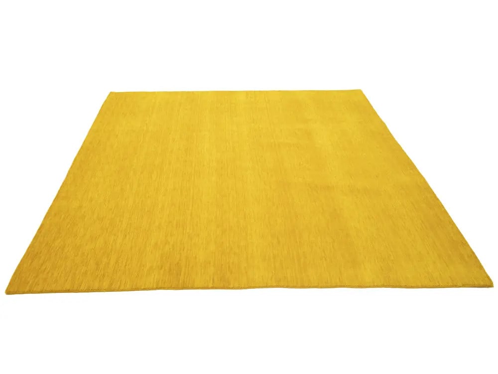 Solid Design Oval Hand Loomed Wool Rug - 7
