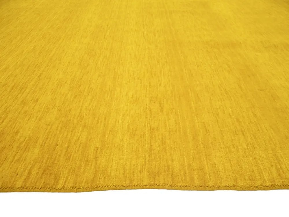 Solid Design Oval Hand Loomed Wool Rug - 8