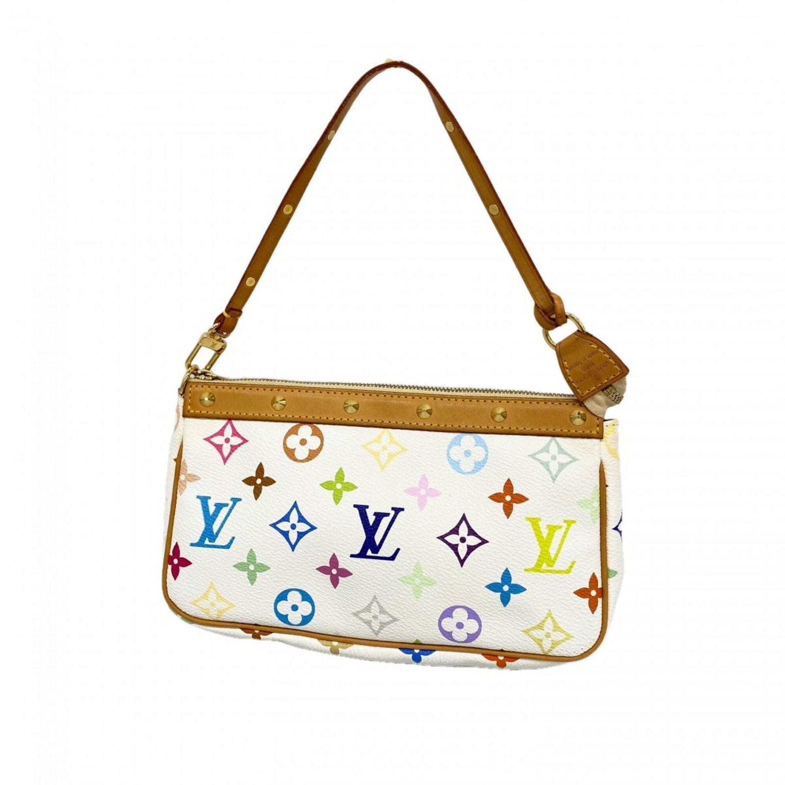 Louis Vuitton Pouch: Louis Vuitton Pouch Used Louis Vuitton Pouch in Blanc color with traces of usage and minor scratches. The pouch measures 12.5cm x 21cm x 4.5cm and has been generally well-maintained despite showing