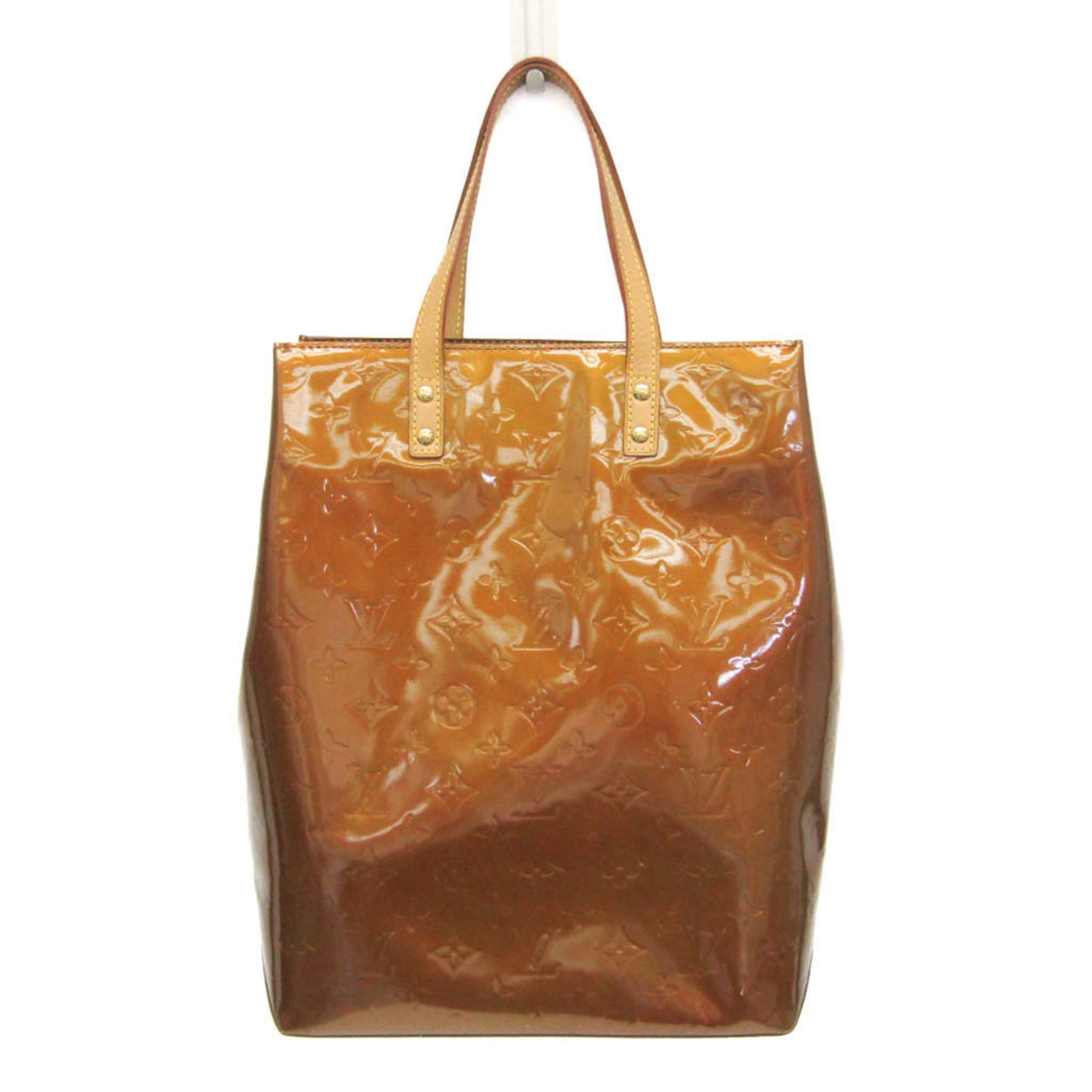 Louis Vuitton Handbag Monogram Vernis: Louis Vuitton Handbag Monogram Vernis The Louis Vuitton Handbag Monogram Vernis boasts an iconic bronze monogram pattern, adding a touch of luxury to any outfit. With its sturdy 500g weight and classi