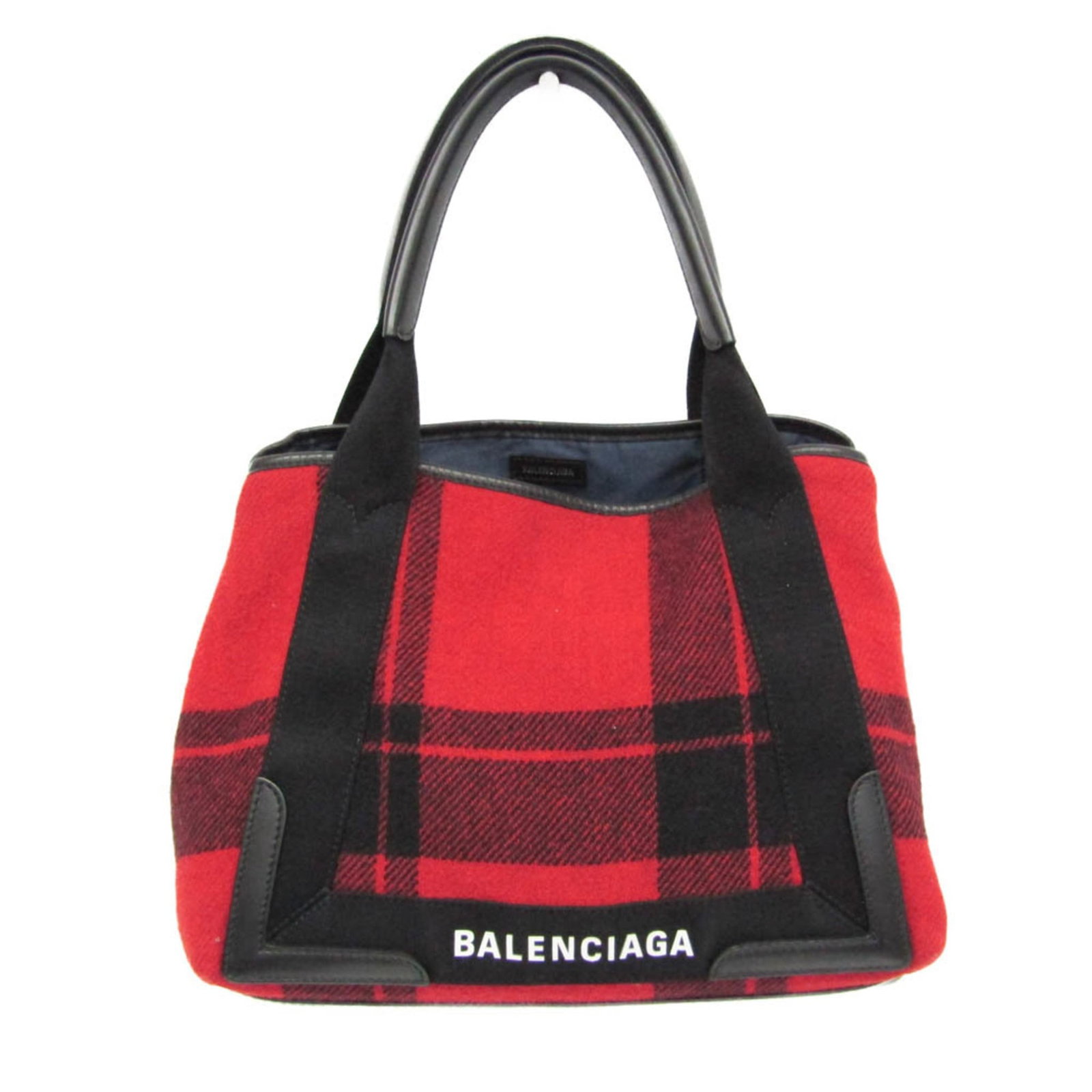 Balenciaga Handbag Wool Felt Leather: Balenciaga Handbag Wool Felt Leather Balenciaga's iconic wool felt leather handbag boasts a sleek black finish with subtle red accents. Measuring 24cm x 31cm x 18cm, this stylish tote features a sturd