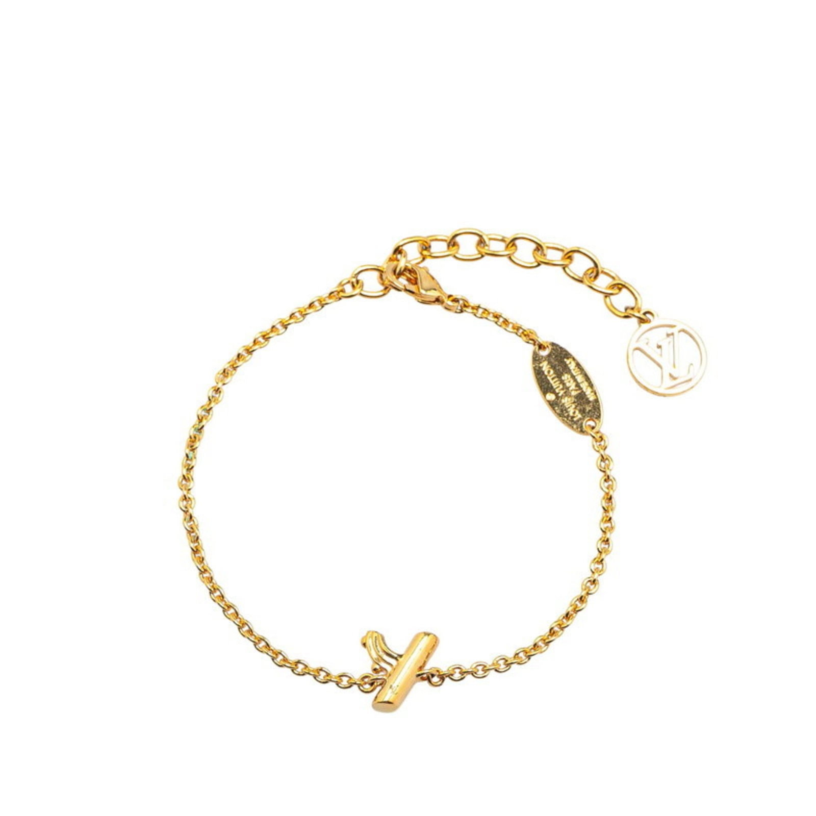 Louis Vuitton Charm Bracelet: Louis Vuitton Charm Bracelet Gold Louis Vuitton Charm Bracelet with a diameter of 18cm and width of 2cm, bearing a few traces of usage and minor scratches/dirt. This used charm bracelet is in very goo