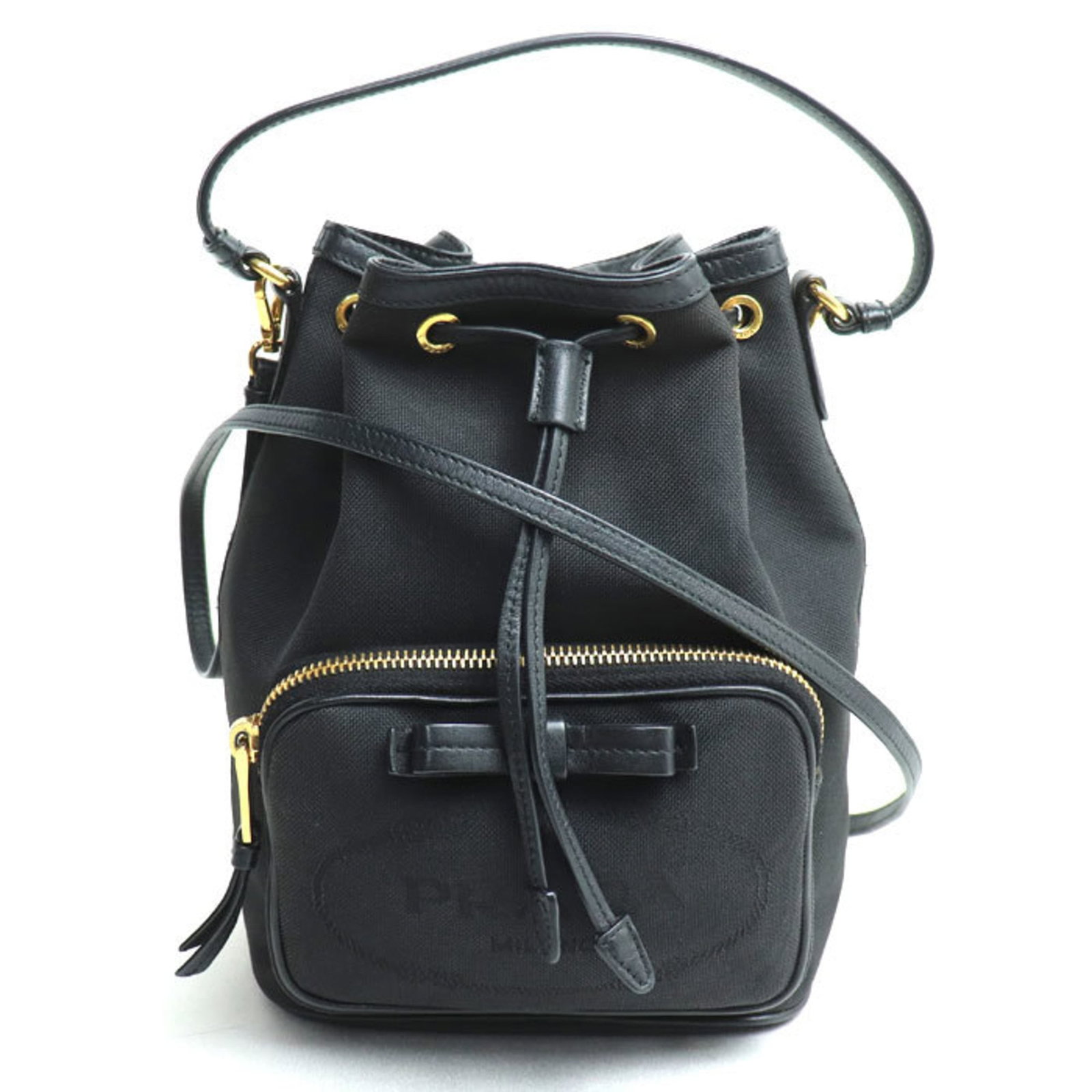 Prada Shoulder Bag Canvas Leather (1 of 10)
