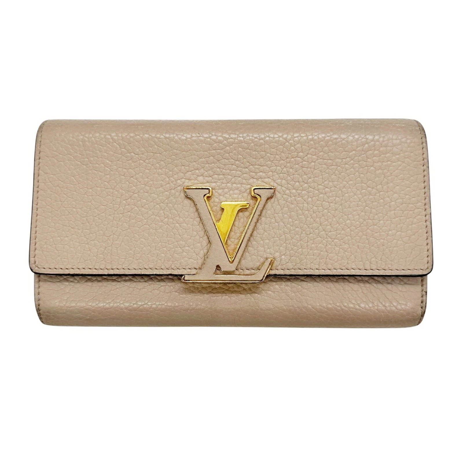 Louis Vuitton Long Wallet (Bi-Fold) Leather: Louis Vuitton Long Wallet (Bi-Fold) Leather The Louis Vuitton Long Wallet (Bi-Fold) Leather features iconic Taurillon leather and a classic bi-fold design. With its spacious interior and elegant beige
