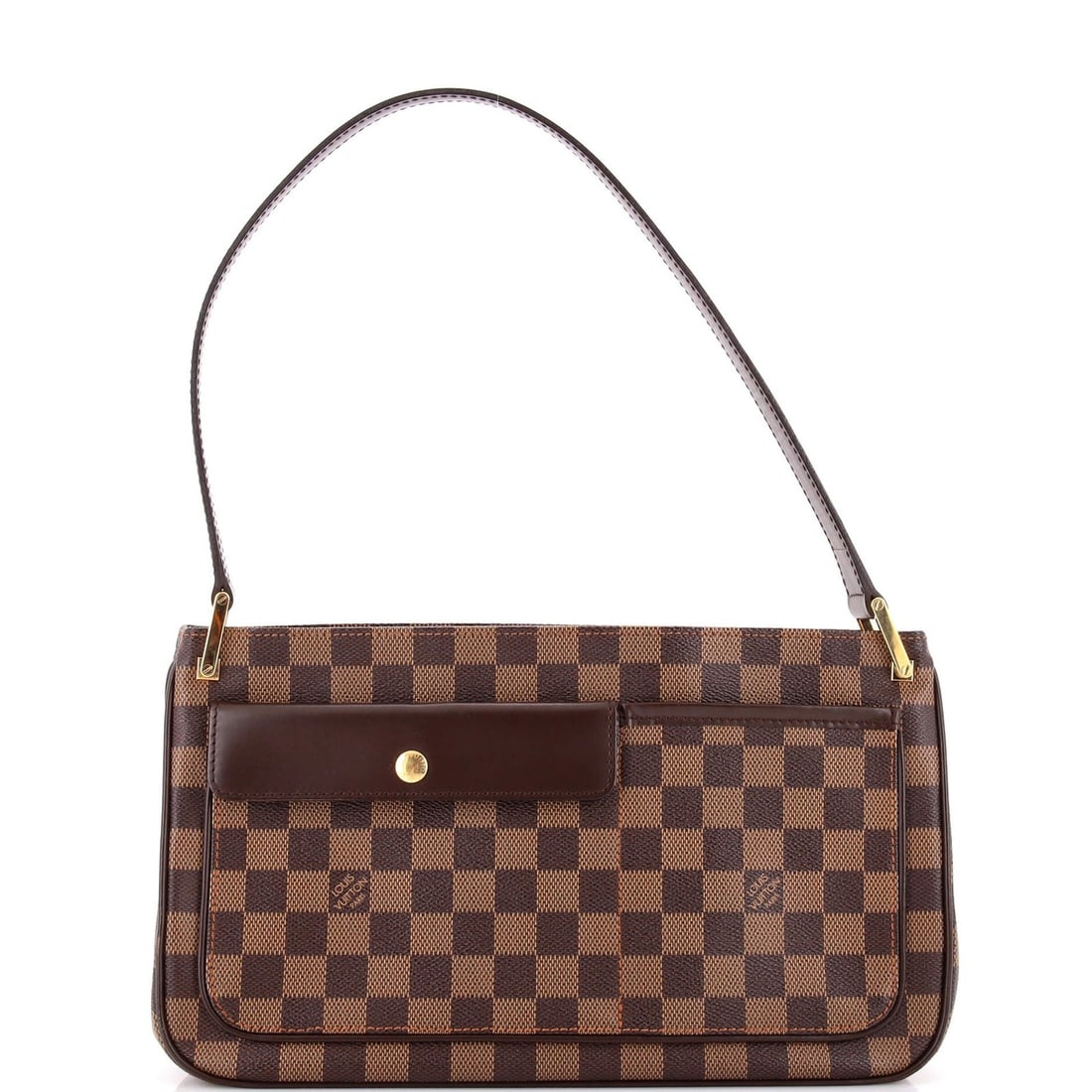 Damier Bag Aubagne Louis Vuitton: Damier Bag Aubagne Louis Vuitton The Damier Bag Aubagne Louis Vuitton is a classic shoulder bag with a timeless design. Measuring 7" high and 12" wide, this brown canvas coated bag features gold hardw