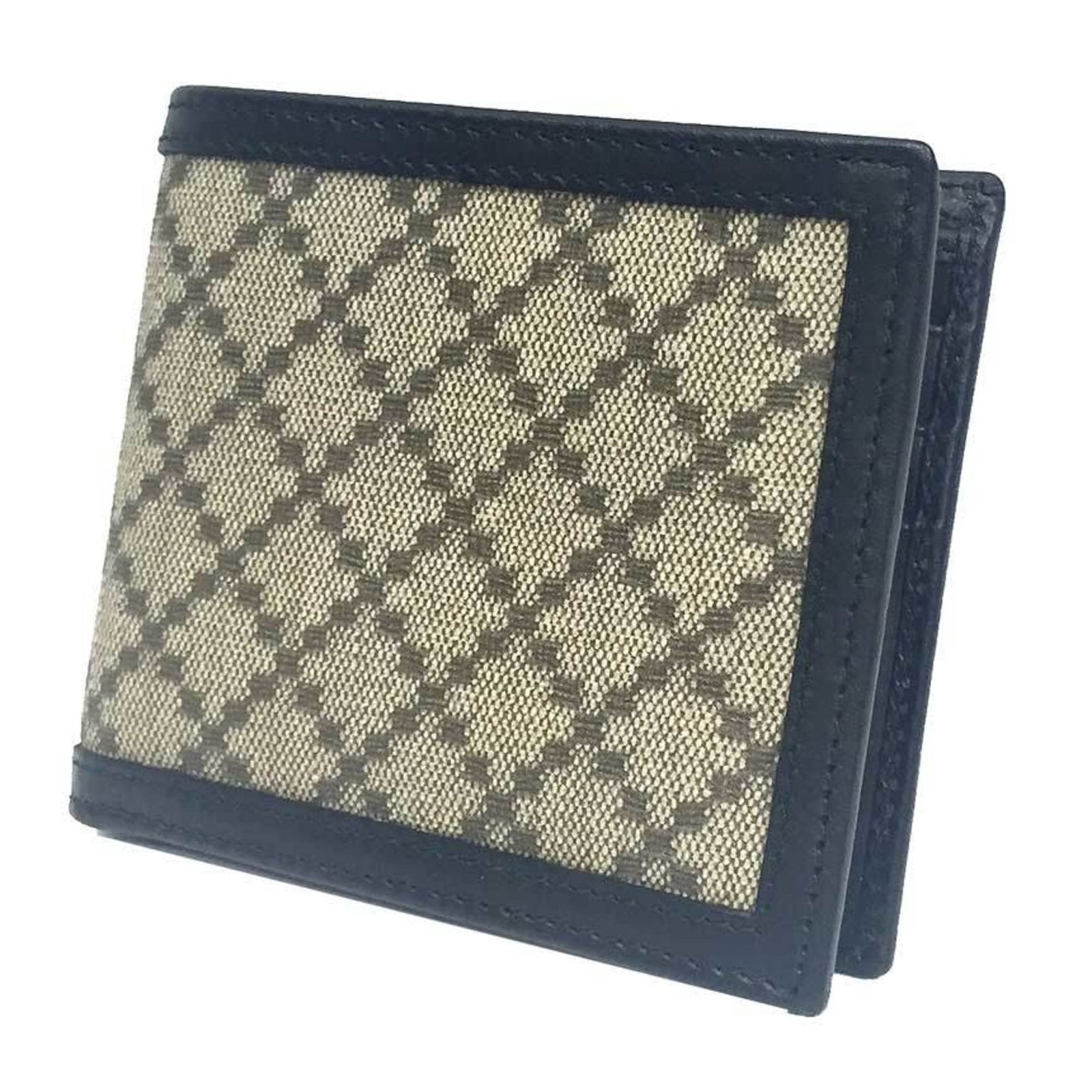 Gucci Wallet (Bi-Fold) Canvas Leather: Gucci Wallet (Bi-Fold) Canvas Leather Gucci's iconic bi-fold canvas leather wallet boasts a timeless design with clean lines and understated elegance. Made from high-quality materials, this wallet fea