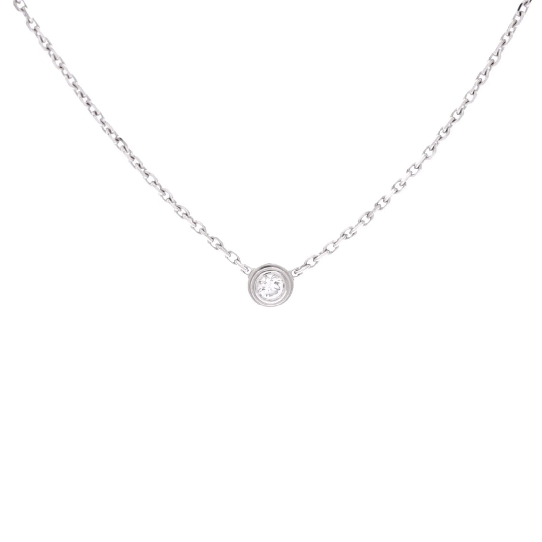 Diamond XS Necklace 18K White Gold Cartier D'Amour Pendant: Diamond XS Necklace 18K White Gold Cartier D'Amour Pendant The Cartier D'Amour Pendant Necklace features a stunning diamond set in an 18K white gold setting, measuring 14.75-16.0 inches in length and