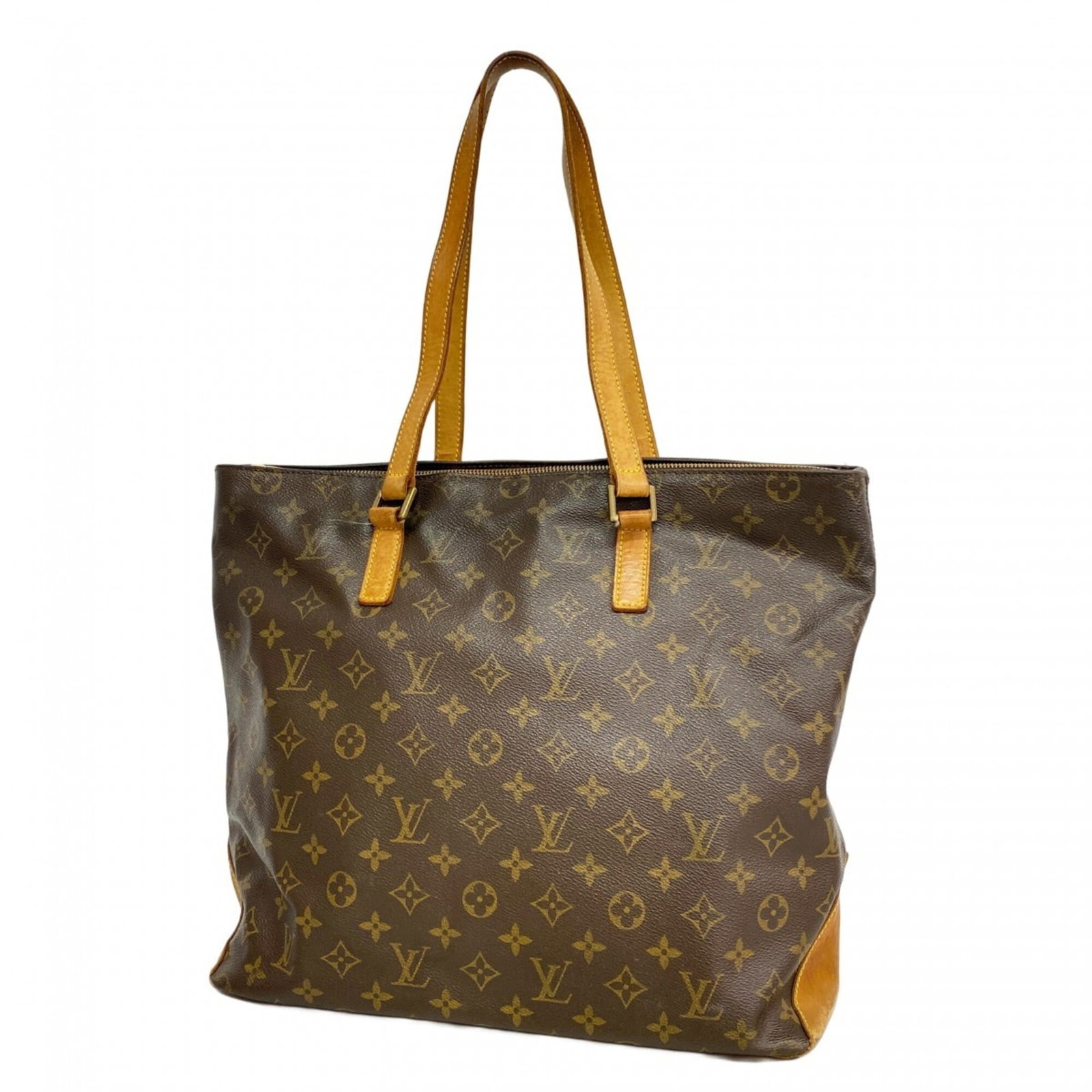 Louis Vuitton Tote Bag: Louis Vuitton Tote Bag Brown Louis Vuitton Tote Bag with Traces of Usage. This used tote bag features the iconic brand's signature monogram pattern and has a classic brown color. With its 12.59'' x 13